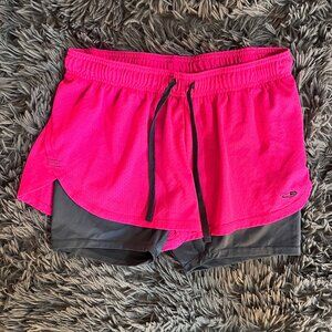 champion gym shorts w/ built-in spandex